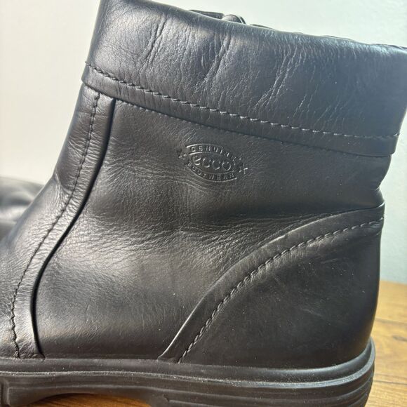 Ecco Mens 43 US 9/9.5 City Leather Low Boots Square Toe Cotton Sherpa Lining main image 10